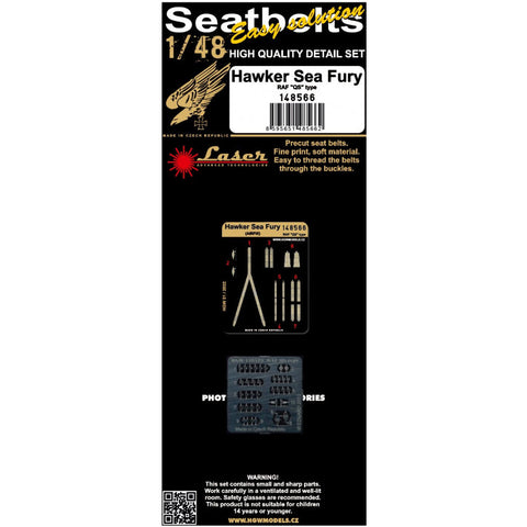 HGW 148566 1/48 ホーカー シーフューリー - QS type シートベルト pre-cut (laser) | RAF "QS" Type
