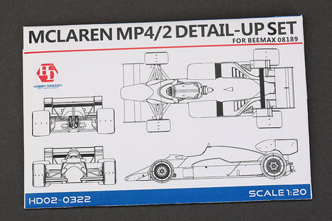 ホビーデザイン HD02-0322 1/20 マクラーレン MP4/2 '84 イギリス GP VER. ディティールアップセット (アオシマ用)(エッチングパーツ+メタルパーツ+レジン)