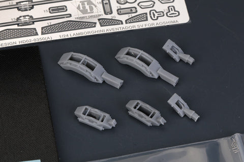 ホビーデザイン HD02-0350 1/24 ランボルギーニ アヴェンタドール SV ディティールアップセット(アオシマ用) (エッチングパーツ+レジン+メタルパーツ+メタルロゴ)