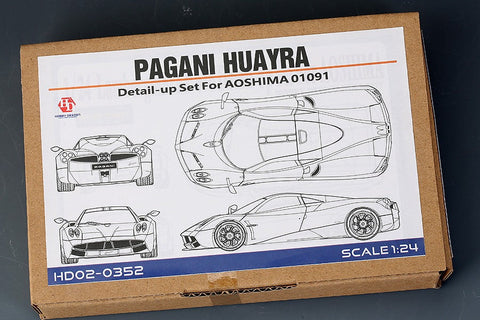 ホビーデザイン HD02-0352 1/24 パガーニ・ウアイラ ディティールアップセット (アオシマ用) (エッチングパーツ+レジン+メタルパーツ+メタルロゴ)