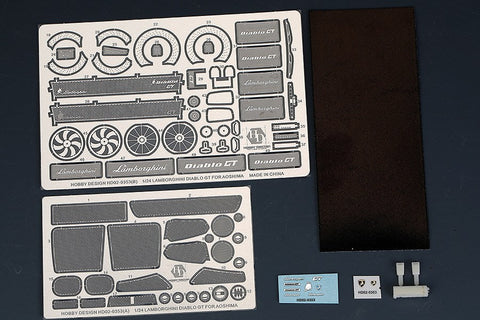 ホビーデザイン HD02-0353 1/24 ランボルギーニ ディアブロ GT ディティールアップセット(アオシマ010501用)(エッチングパーツ+レジン+メタルロゴ)