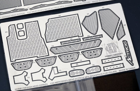 ホビーデザイン HD02-0356 1/24 メルセデスベンツ アクトロス MP4 ディティールアップセット (イタレリ 3905用) (エッチングパーツ+メタルロゴ)