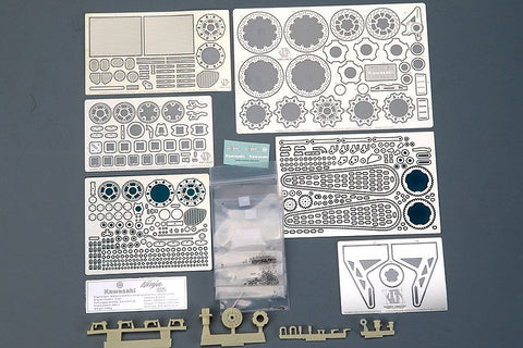 ホビーデザイン HD02-0407 1/12 カワサキ ニンジャ H2 カーボン ディティールアップセット (タミヤ14136用)(エッチングパーツ+メタルパーツ+レジン+メタルロゴ)