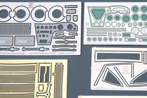 ホビーデザイン HD02-0442 1/24 トヨタ 2000GT(アオシマ用)(エッチングパーツ+メタルパーツ+レジン)