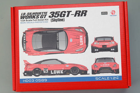 ホビーデザイン HD03-0589 1/24 LB-Silhouette Works GT 35GT-RR (スカイライン) トランスキット (レジン+エッチングパーツ+デカール+メタルホイール+メタルパーツ+メタルロゴ)