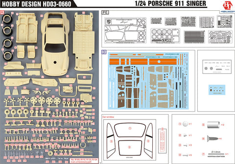 ★限定40%OFF★ホビーデザイン HD03-0660 1/24 ポルシェ 911 シンガー フルディティールキット