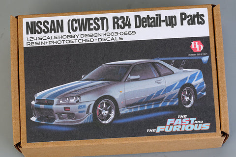ホビーデザイン HD03-0669 1/24 Cウエスト 日産 スカイライン GT-R R34 ディティールアップパーツ(タミヤ24210用)(レジン+エッチング+メタル)