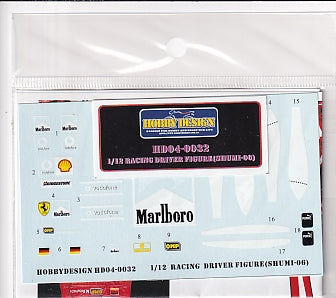ホビーデザイン HD04-0032 1/12 レーシング ドライバー フィギュア デカール (SHUMI-2006)
