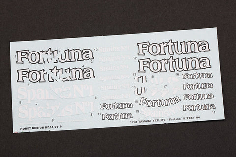 ホビーデザイン HD04-0119 1/12 ヤマハ YZR-M1 "Fortuna"&TEST"04 デカール