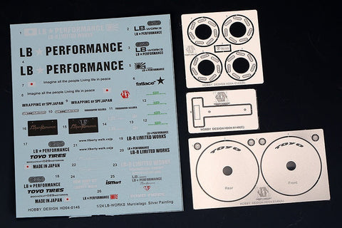 ホビーデザイン HD04-0146 1/24 LB-Works ムルシエラゴ Silver Painting HD03-0500用 (デカール+エッチングパーツ)