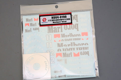 ホビーデザイン HD04-0190 1/12 マクラーレン MP4/4 1988 "Marlboro" (デカール+エッチングパーツ)