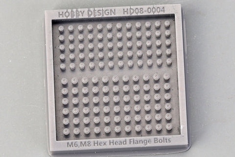 ホビーデザイン HD08-0004 1/12 M6,M8 六角ヘッド フランジボルト(3Dプリント)(D)