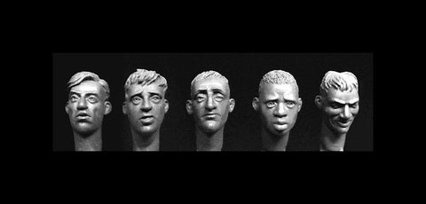 ホーネット HH43 1/35 有髪ヘッド (西欧系4+アフリカ系1)