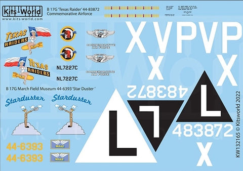 キッツワールド KW132165 1/32 B-17G ‘テキサス レイダース‘ 44-83872 空軍 2020 記念カラーリング