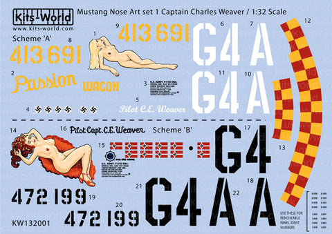 キッツワールド KW132001 1/32 P-51D 'パッションワゴン' チャールズ・E・ウィーバー大尉搭乗機