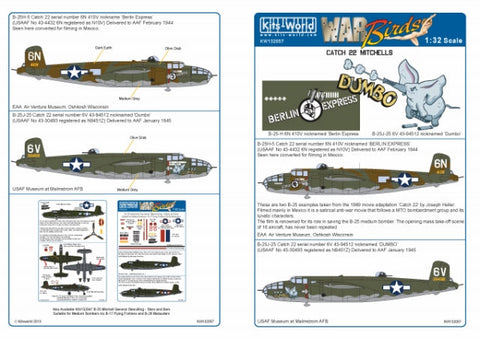 キッツワールド KW132057 1/32 アメリカ陸軍 B-25H ミッチェル `Berlin Express`,アメリカ陸軍 B-25J `Dumbo`