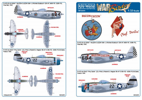 キッツワールド KW132070 1/32 アメリカ陸軍航空軍 P-47D サンダーボルト `Phil Darlin`,`Buzzin Cuzzin`