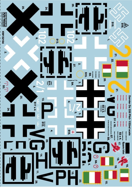 キッツワールド KW132104 1/32 ドルニエDo335プファイル デカールセット