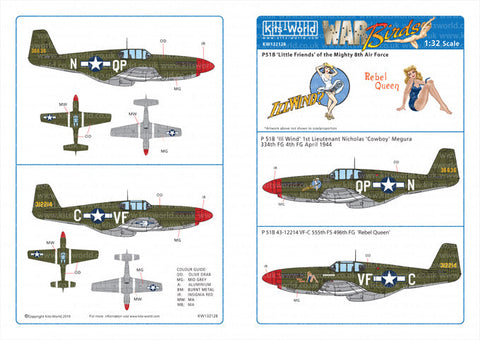キッツワールド KW132128 1/32 WWII アメリカ軍 P-51B マスタング `III Wind` & `Rebel Queen`