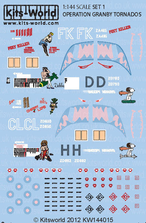 キッツワールド KW144015 1/144 イギリス空軍 パナヴィア・トーネード GR.1用デカールセット1