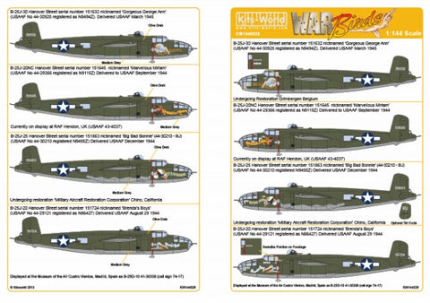キッツワールド KW144026 1/144 アメリカ陸軍 B-25J ミッチェル `Gorgeous George Ann,There She Blows,Marvellous Miriam,他2種`