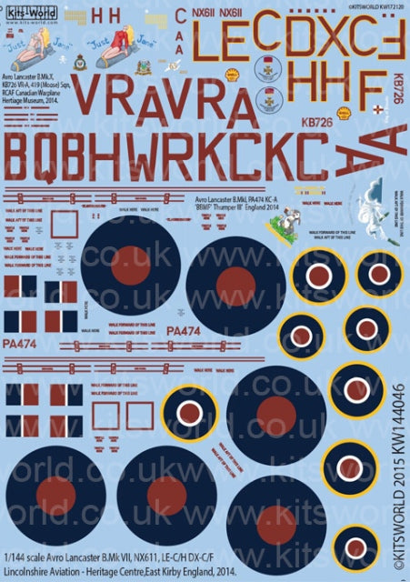 キッツワールド KW144046 1/144 アブロ ランカスター B.Mk VII, NX611, LE-C/H DX-C/F Lincolnshire Aviation Heritage・・・