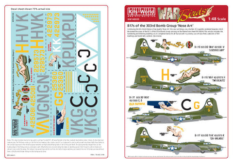 キッツワールド KW148005 1/48 WWII アメリカ陸軍 B-17 `Old Faithfull` & `Lady Luscious` & `Two Beauts` & `Iza Available