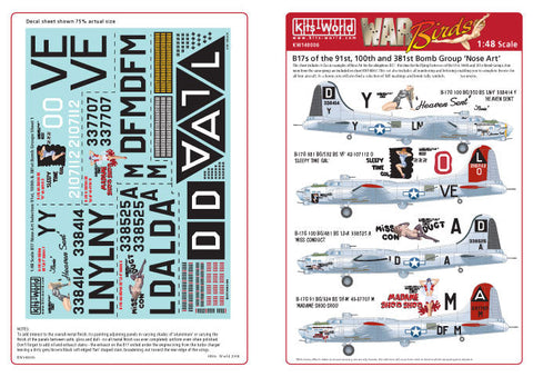 キッツワールド KW148006 1/48 WWII B-17 `Heaven Sent` & `Sleepy Time Gal` & `Miss Conduct` & `Madame Shoo