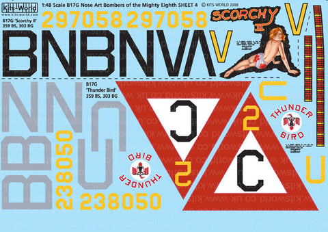 キッツワールド KW148016 1/48 B17 G 'Thunderbird'-'Scorchy II'
