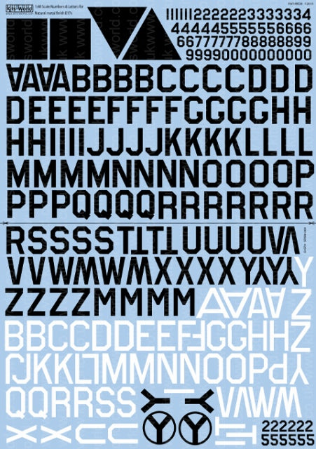 キッツワールド KW148026 1/48 B17 標準マーキング - エアクラフト ID ナンバー & レタリング (自然な金属 仕上げ)