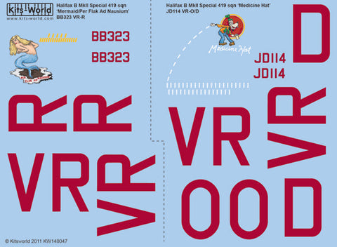 キッツワールド KW148047 1/48 WWII イギリス空軍 ハンドレページ ハリファックス B Mk.II 第419飛行隊 `Mermaid/Per Flak Ad Nausium` BB323