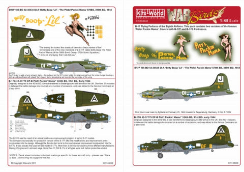 キッツワールド KW148048 1/48 アメリカ陸軍 B-17G 第390爆撃航空群 第570飛行隊/B17G 42-30434 `Betty Boop`/ `Pistol Packin Mama`(