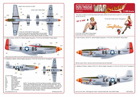 キッツワールド KW148054 1/48 WWII アメリカ陸軍航空軍 P-51D マスタング 第357戦闘群 第363飛行隊 アレン・K・アブナー搭乗機 `Daisy Mae`(他)