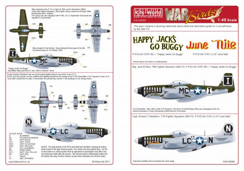キッツワールド KW148060 1/48 WWII アメリカ空軍 P-51D マスタング 第20戦闘群 第77飛行隊/第79飛行隊 `June Nite`&`Happy Jacks Go Buggy`