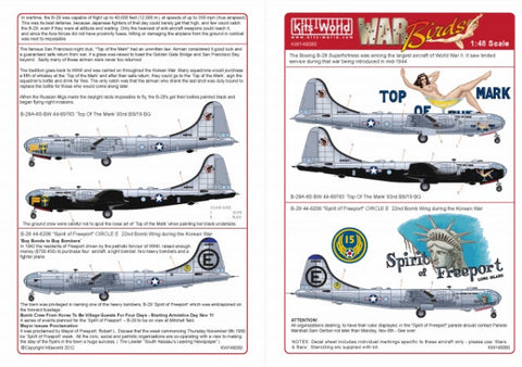 キッツワールド KW148080 1/48 アメリカ陸軍 B-29 スーパーフォートレス 第19爆撃飛行群 第93爆撃飛行隊 `Top Of The Mark`, 第22爆撃航空団 `Spirit of Freeport
