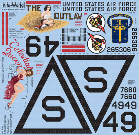 キッツワールド KW148082 1/48 アメリカ陸軍 B-29 スーパーフォートレス 第19爆撃飛行群 第28爆撃飛行隊、,第58爆撃航空団、第28爆撃飛行群 第40爆撃飛行隊