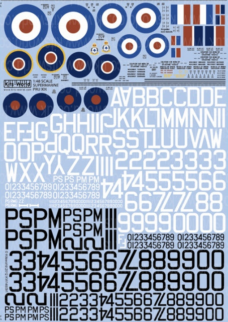 キッツワールド KW148091 1/48 Supermarine PRU XIX Includes Pre and Post War Roundels, Generic Serials and D・・・