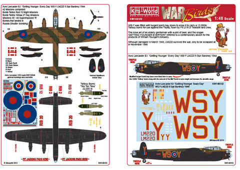 キッツワールド KW148103 1/48 アブロ ランカスター B.I `Getting Younger Every Day`