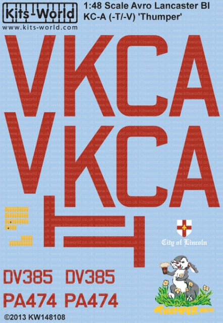 キッツワールド KW148108 1/48 アブロ ランカスター B.I `Thumper`