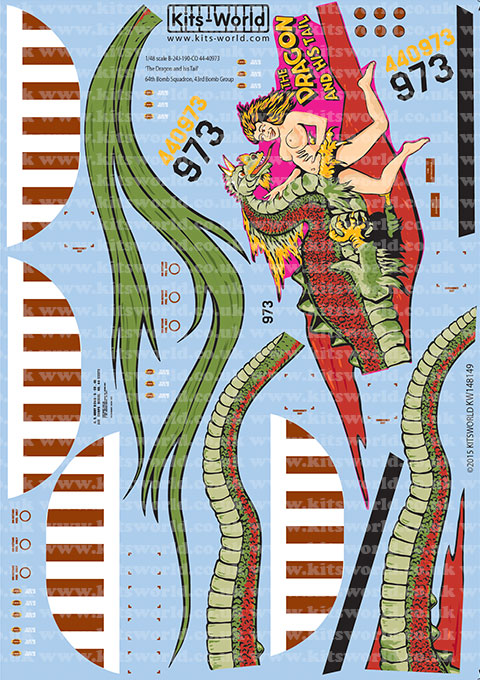 キッツワールド KW148149 1/48 WWII アメリカ軍 B-24J `ドラゴン and His Tail