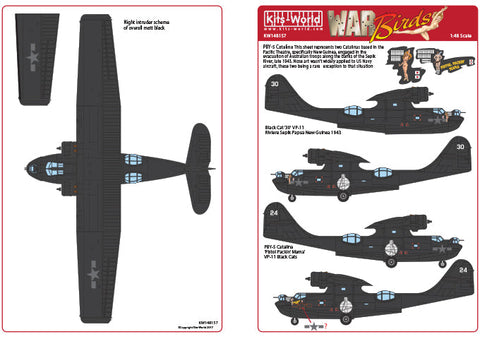 キッツワールド KW148157 1/48 WWII アメリカ海軍 PBY-5A カタリナ `ブラックキャット 30` `Pistol Packin` Mama