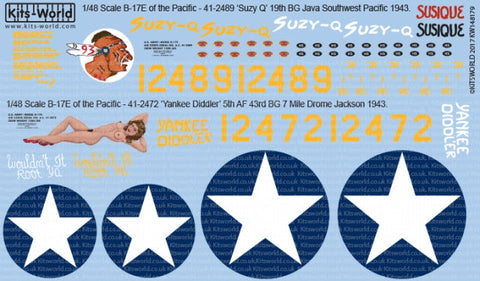キッツワールド KW148179 1/48 WWII アメリカ軍 B-17E of the Pacific `Suzy Q`&`Yankee Diddler`