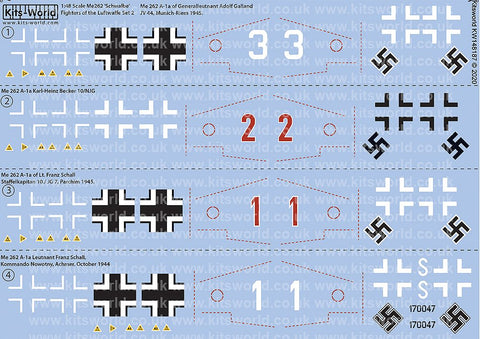 キッツワールド KW148187 1/48 メッサーシュミット Me262A-1a アドルフ・ガーランド空軍中尉