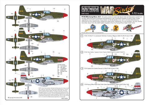 キッツワールド KW172002 1/72 WWII アメリカ陸軍 P-51 マスタング `Ill wind` & `Miss Dallas` & `Shanghri La` & `Salem Representative