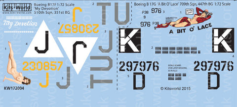 キッツワールド KW172004 1/72 B17 フライングフォートレス - 'My Devotion' - 'A Bit 'O' Lace'