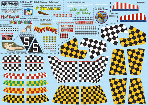 キッツワールド KW172011 1/72 P51 マスタング - ノーズアートセレクション ワン