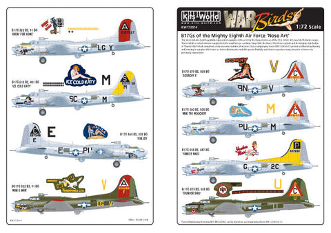 キッツワールド KW172014 1/72 B17 G 'Yankee Maid' - 'Hikin For Home' - 'Ice Cold Katie' - 'Man o War Horsepo・・・