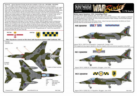 キッツワールド KW172043 1/72 イギリス空軍 SEPECAT ジャギュア 第6飛行隊/第14飛行隊/第31飛行隊
