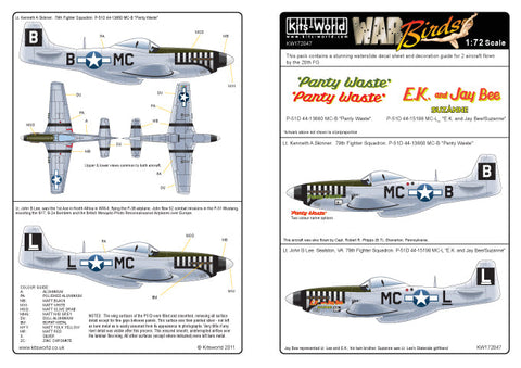 キッツワールド KW172047 1/72 WWII アメリカ空軍 P-51D マスタング 第20戦闘群 第79飛行隊 `Panty Waste`&`E.K.and Jay Bee/Suzanne`