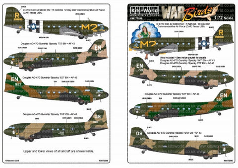 キッツワールド KW172096 1/72 アメリカ陸軍 C-47/DC-3 D-デイ・ドール/スプーキーズ